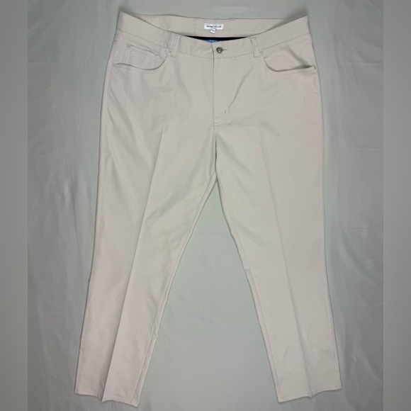 Peter Millar Mens Eb66 Performance Pants 38 x 30 Light Beige 5 Pocket C3 - Picture 1 of 10